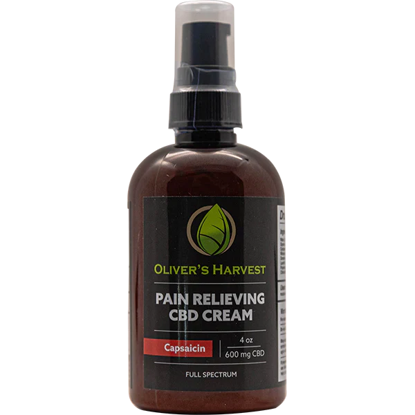 OLIVER'S HARVEST Pain Cream with 600mg CBD & Capsaicin